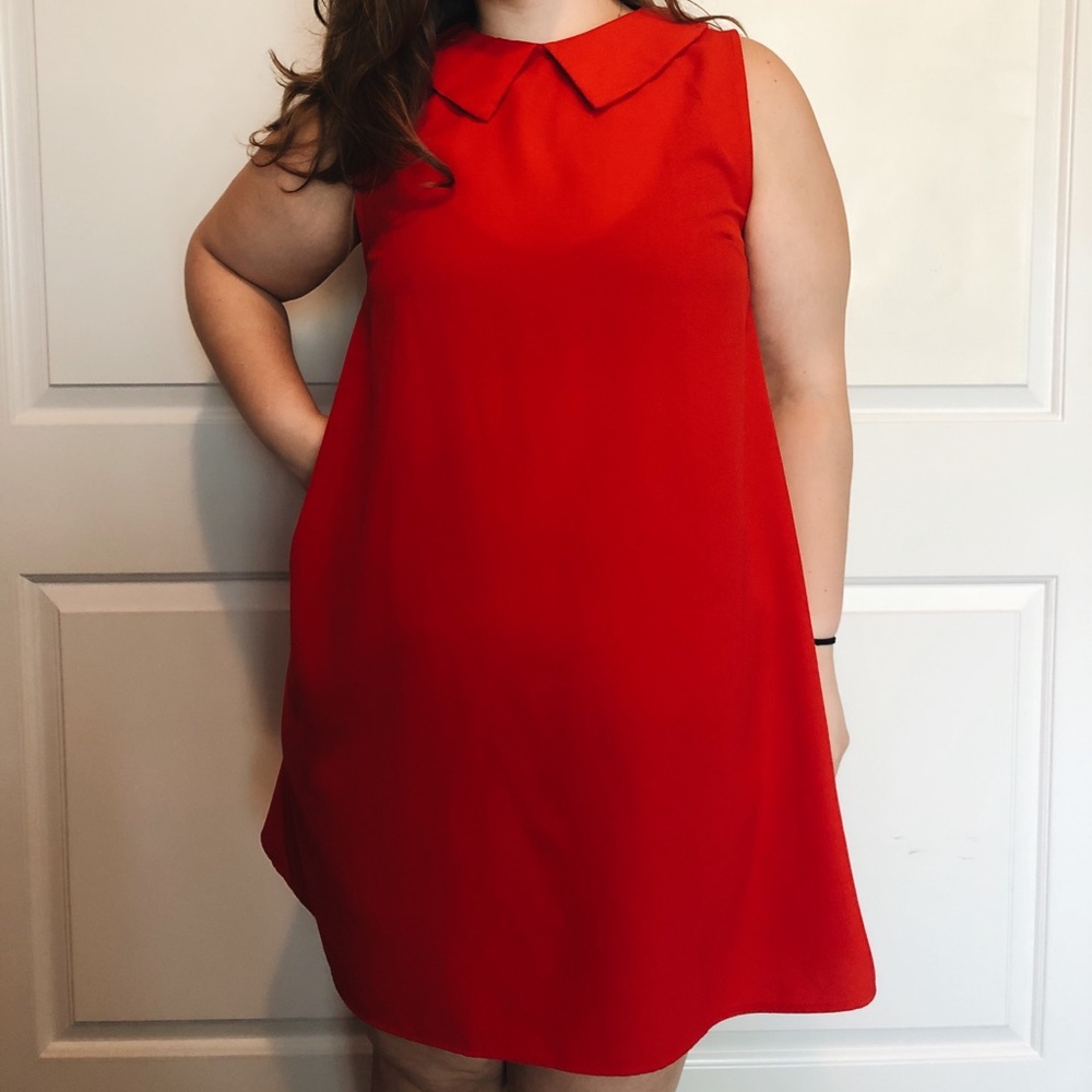 Red Painted Threads Dress